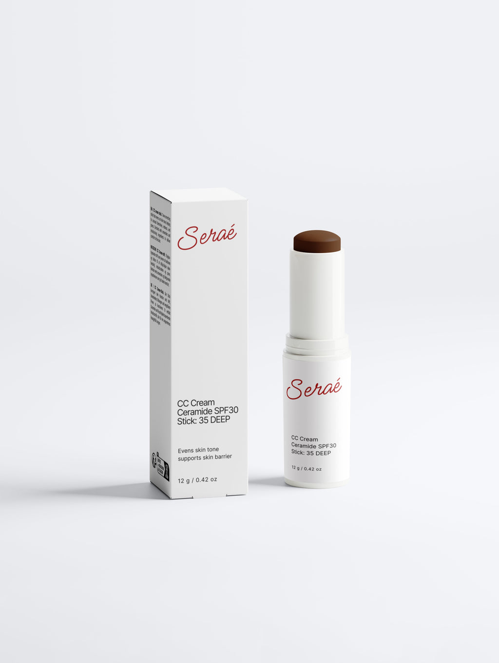 The Cover Asset SPF30 Deep — ceramide SPF30 stick for Fitzpatrick IV–VI skin by Seraé Studio